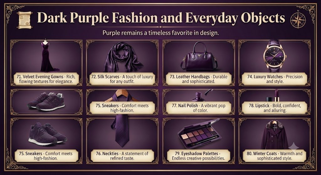 Dark Purple Fashion and Everyday Objects