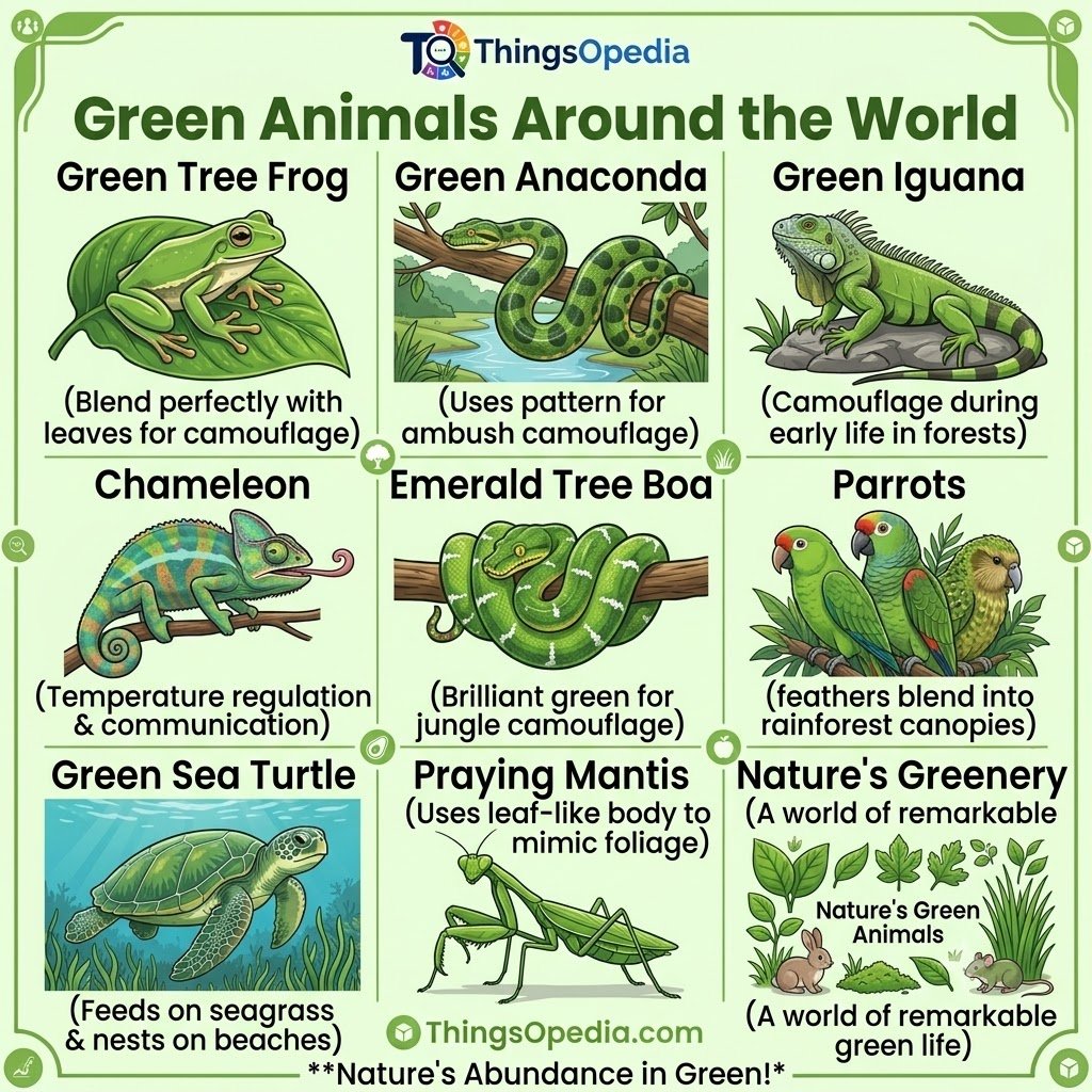 Green Animals Around the World
