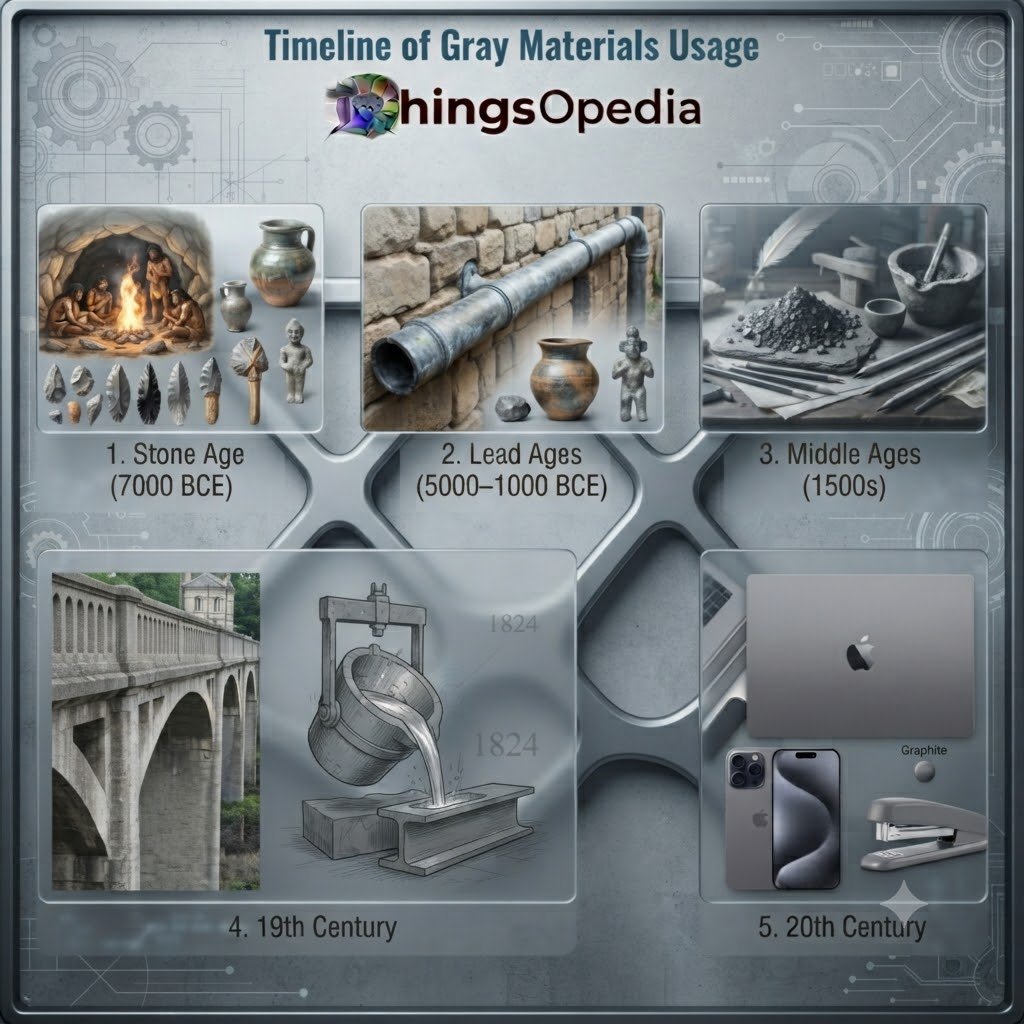 Historical Timeline of Gray Materials and Uses